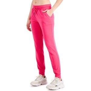 ID Ideology Womens Drawstring Waist Knit Active Workout Jogger Pants Pink Large
